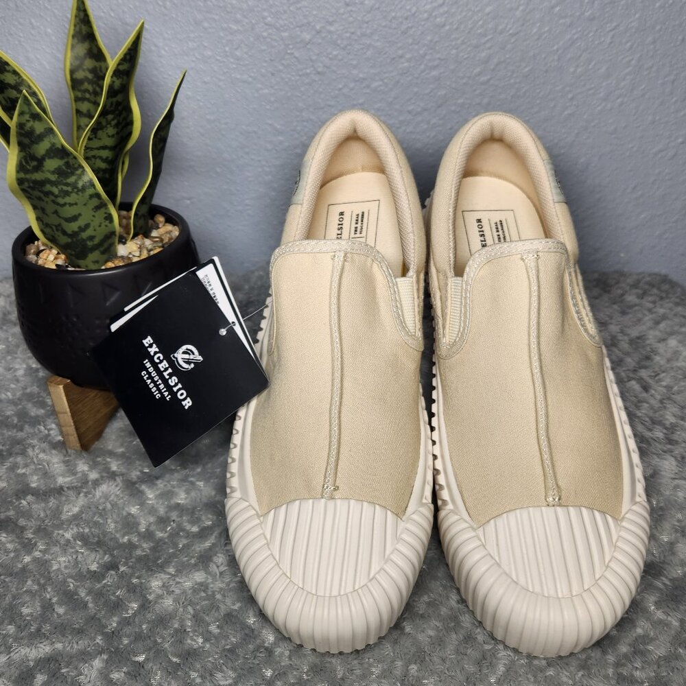 NEW!!! Excelsior Canvas Slip-On Retro Sneakers Cream – Rare Model - 8.5W/7M
